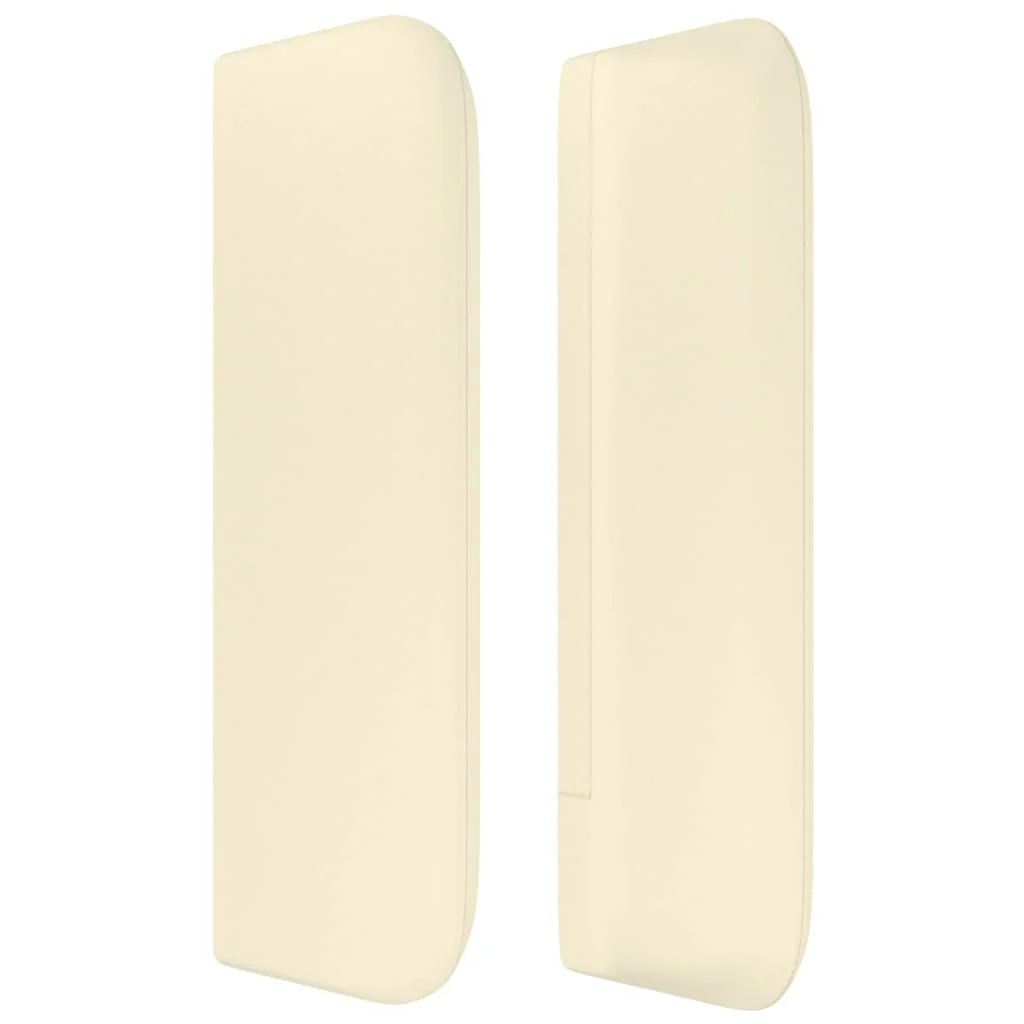 sengegavl med kanter 203x16x78/88 cm kunstlæder cremefarvet - Image 4
