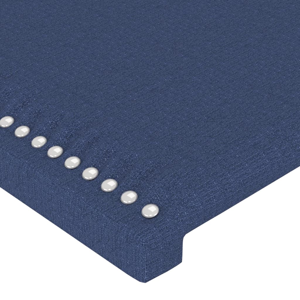 sengegavl med kanter 203x16x78/88 cm stof blå - Image 5