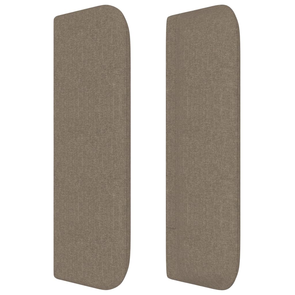 sengegavl med kanter 203x16x78/88 cm stof gråbrun - Image 4