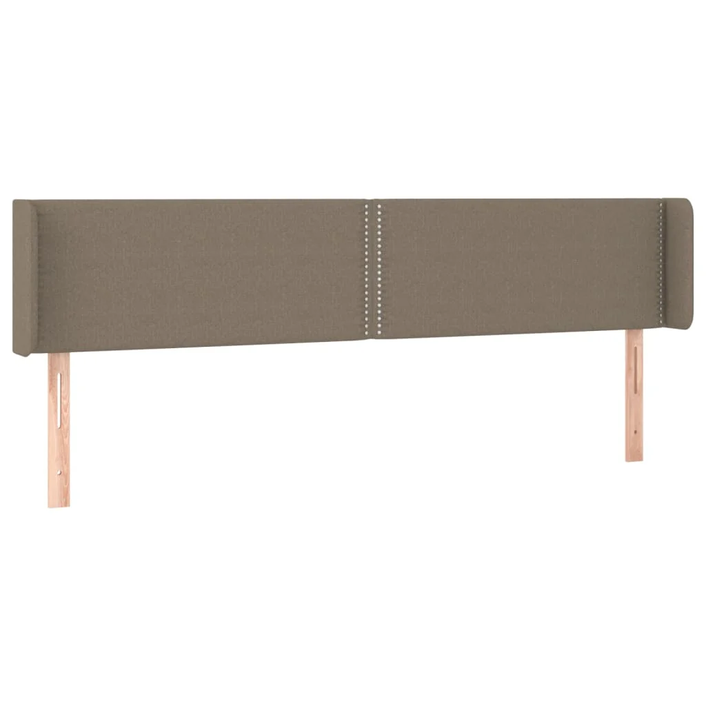 sengegavl med kanter 203x16x78/88 cm stof gråbrun - Image 2