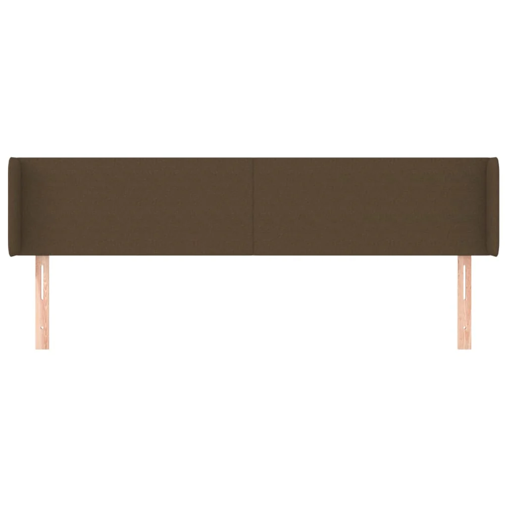 sengegavl med kanter 203x16x78/88 cm stof mørkebrun - Image 3