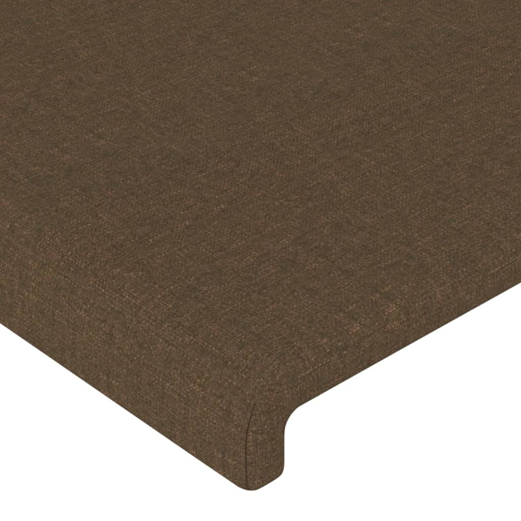 sengegavl med kanter 203x16x78/88 cm stof mørkebrun - Image 5