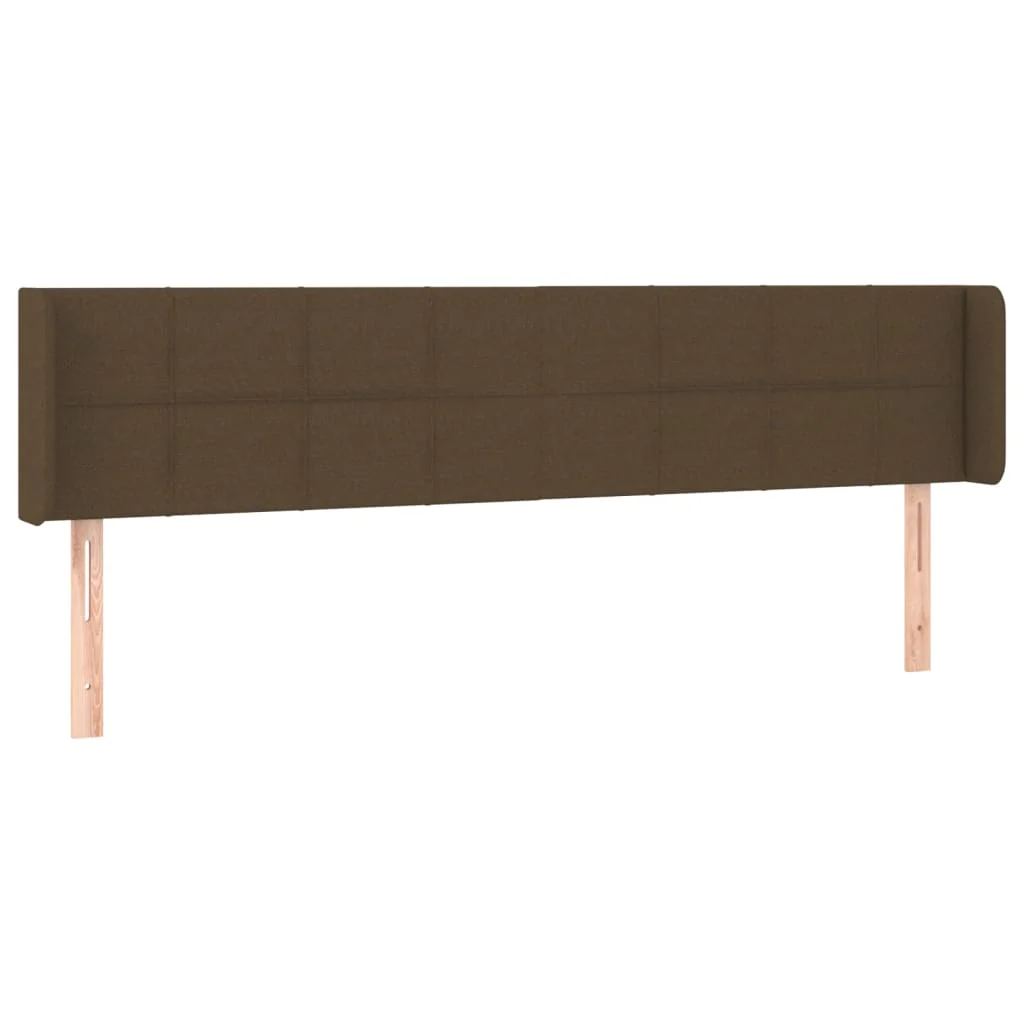 sengegavl med kanter 203x16x78/88 cm stof mørkebrun - Image 2