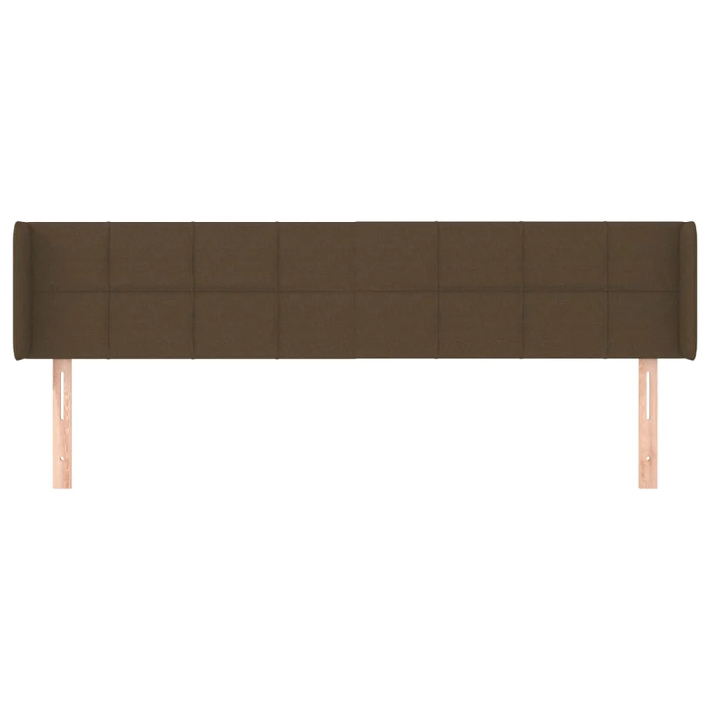 sengegavl med kanter 203x16x78/88 cm stof mørkebrun - Image 3