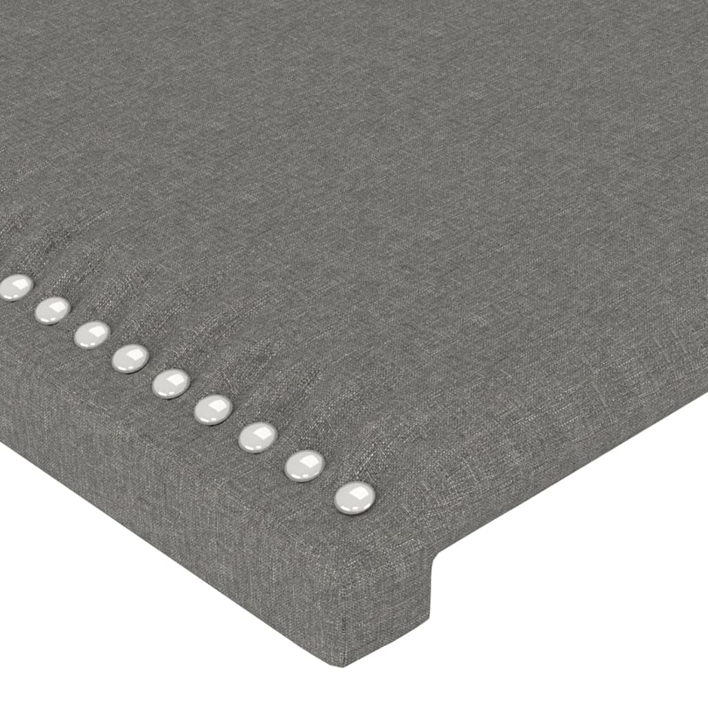 sengegavl med kanter 203x16x78/88 cm stof mørkegrå - Image 5