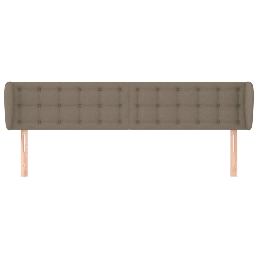sengegavl med kanter 203x23x78/88 cm stof gråbrun - Image 3