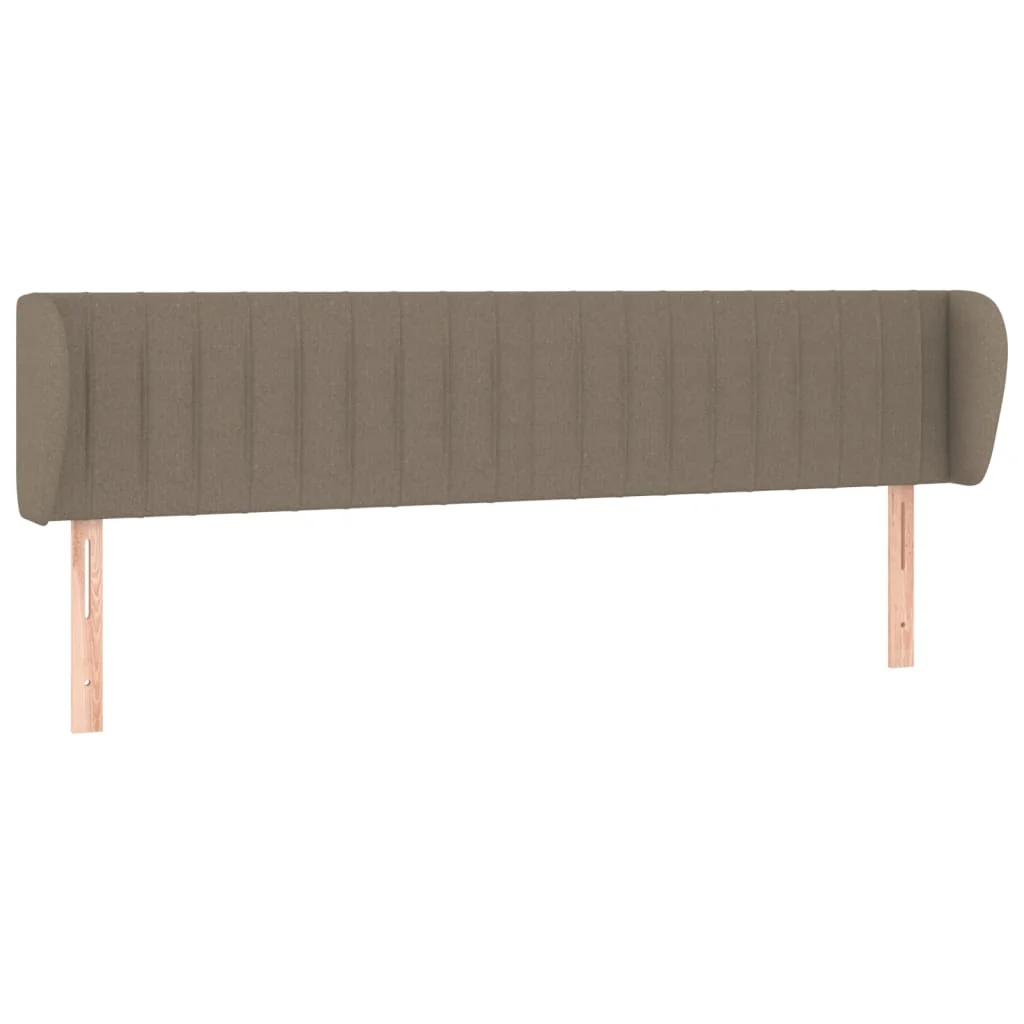 sengegavl med kanter 203x23x78/88 cm stof gråbrun - Image 2