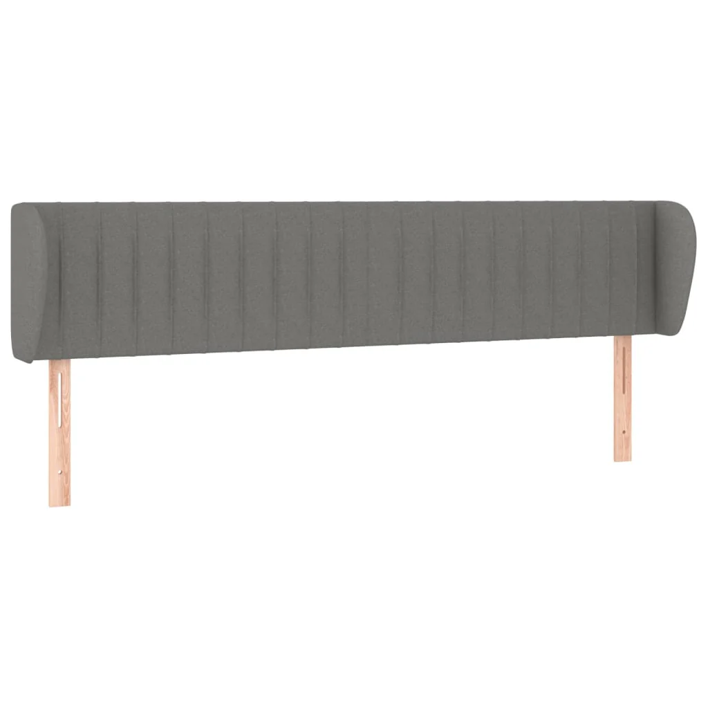 sengegavl med kanter 203x23x78/88 cm stof mørkegrå - Image 2