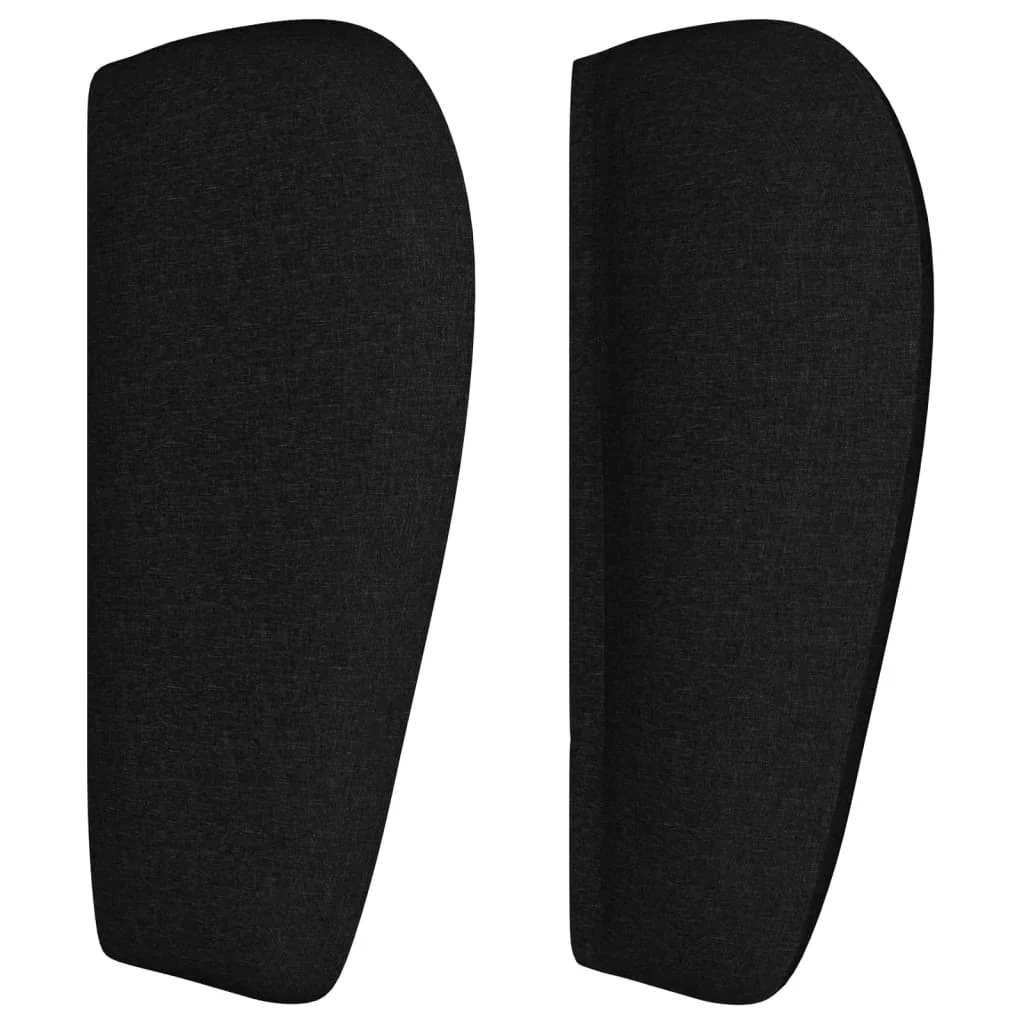 sengegavl med kanter 203x23x78/88 cm stof sort - Image 4