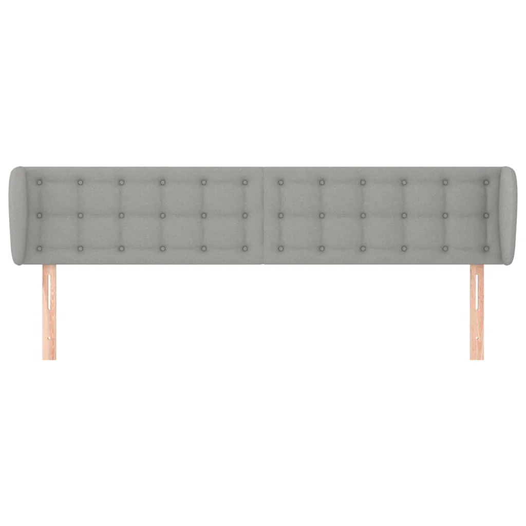 sengegavl med kanter 203x23x78/88cm stof lysegrå - Image 3