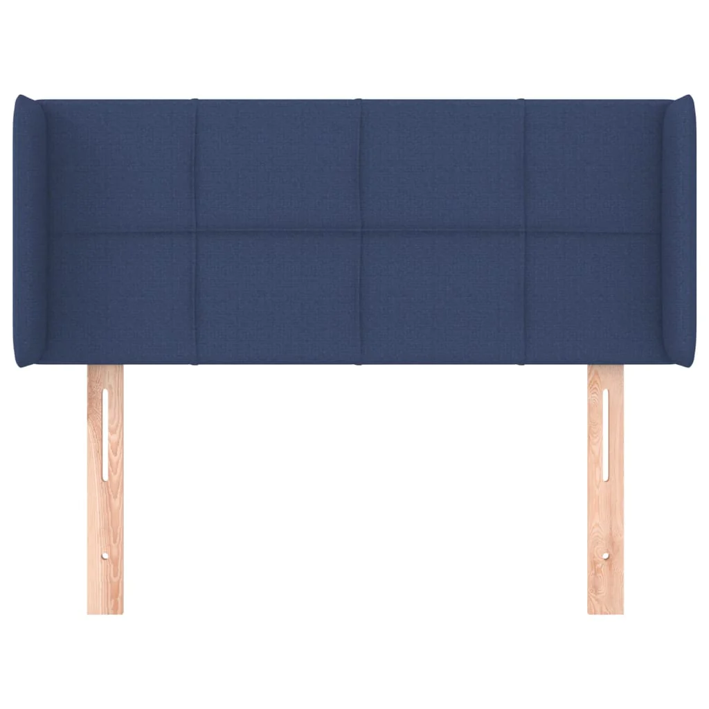 sengegavl med kanter 83x16x78/128 cm stof blå - Image 3