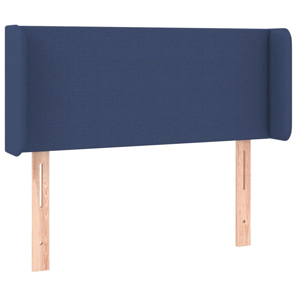 sengegavl med kanter 83x16x78/128 cm stof blå - Image 2