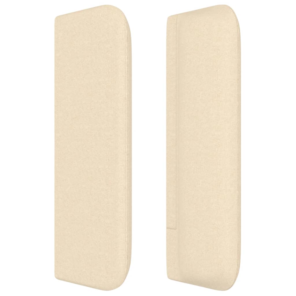 sengegavl med kanter 83x16x78/128 cm stof cremefarvet - Image 4