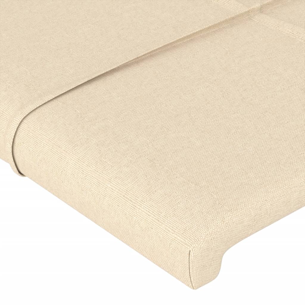 sengegavl med kanter 83x16x78/128 cm stof cremefarvet - Image 5