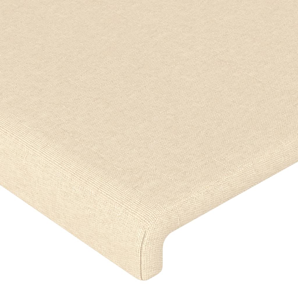 sengegavl med kanter 83x16x78/128 cm stof cremefarvet - Image 5
