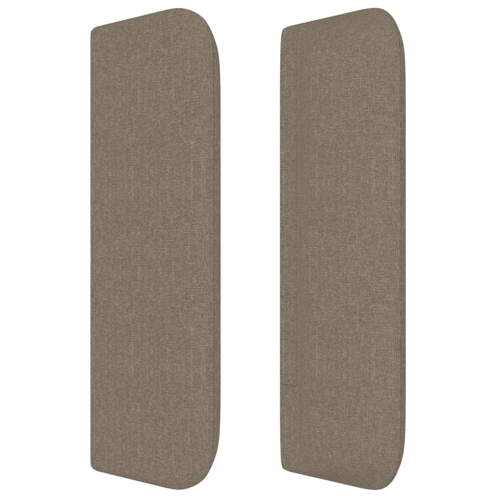 sengegavl med kanter 83x16x78/128 cm stof gråbrun - Image 4