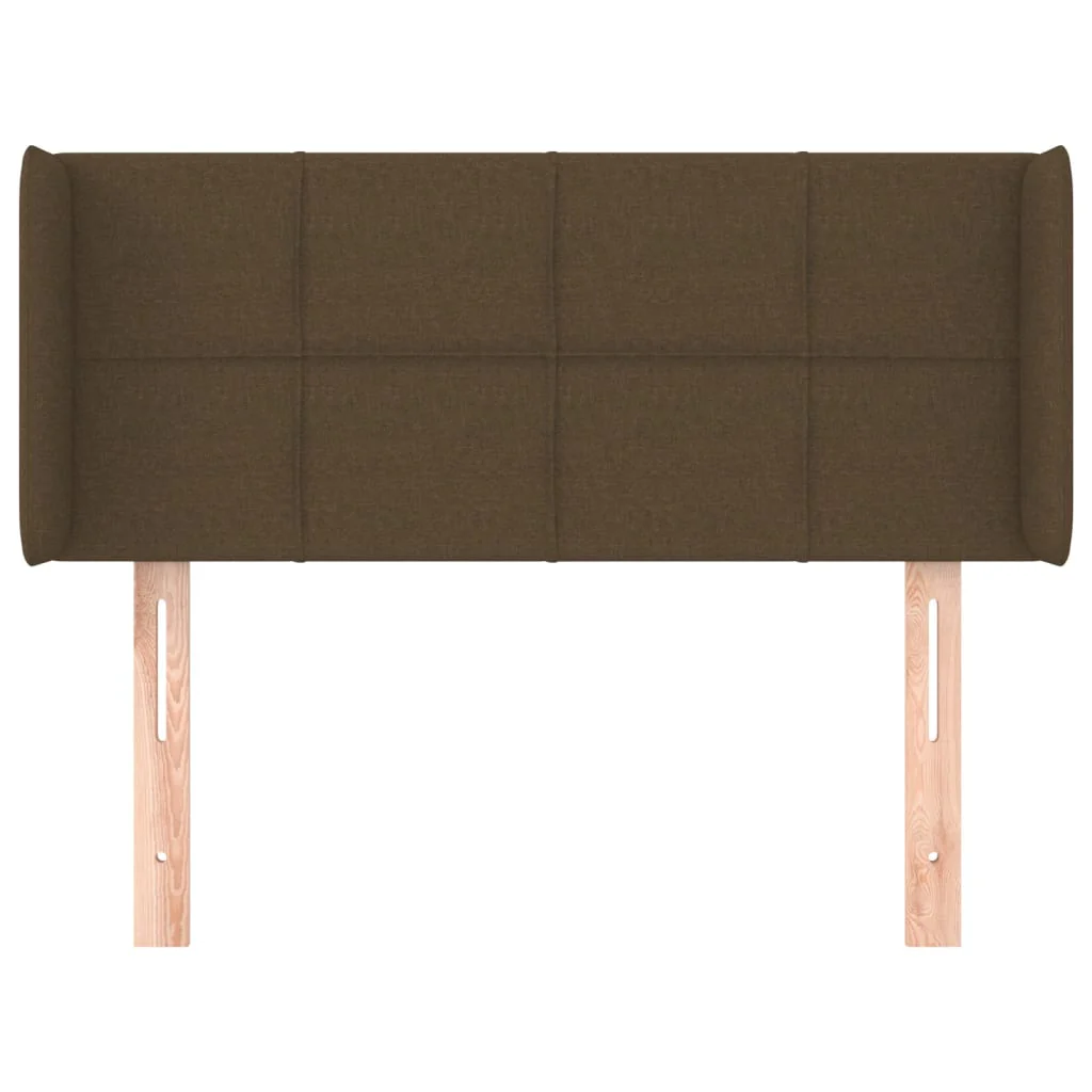 sengegavl med kanter 83x16x78/128 cm stof mørkebrun - Image 3