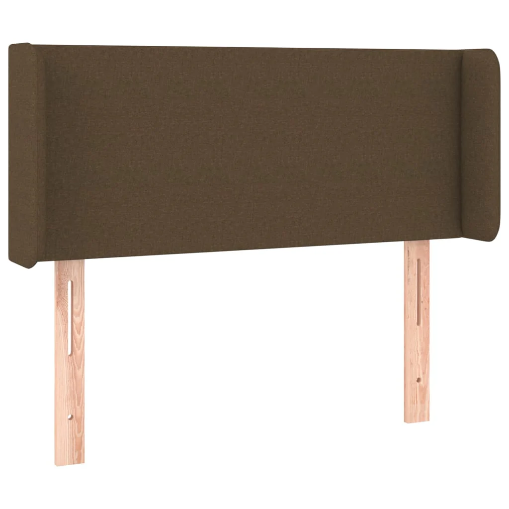 sengegavl med kanter 83x16x78/128 cm stof mørkebrun - Image 2
