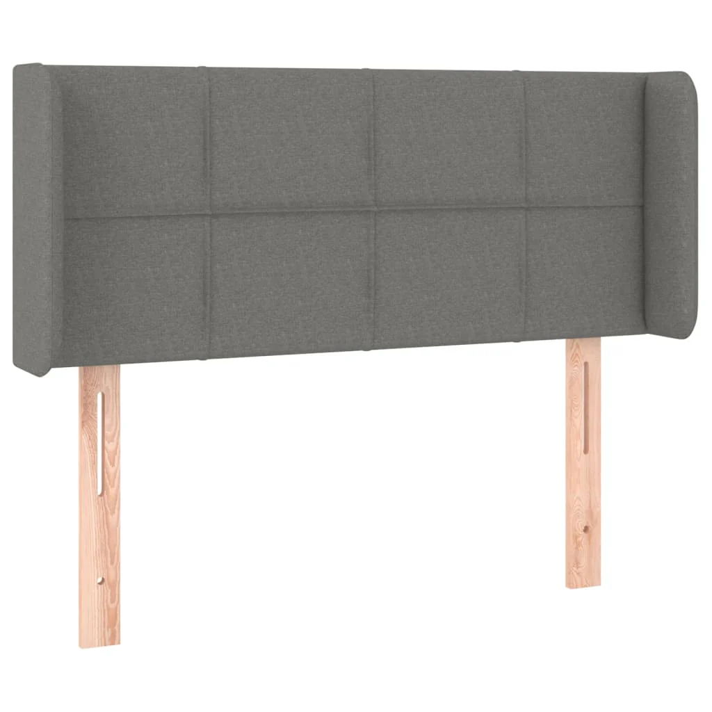 sengegavl med kanter 83x16x78/128 cm stof mørkegrå - Image 2