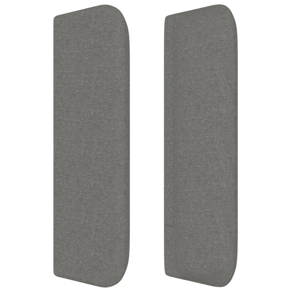 sengegavl med kanter 83x16x78/128 cm stof mørkegrå - Image 4