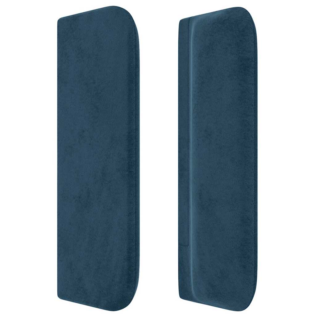 sengegavl med kanter 83x16x78/88 cm fløjl mørkeblå - Image 4