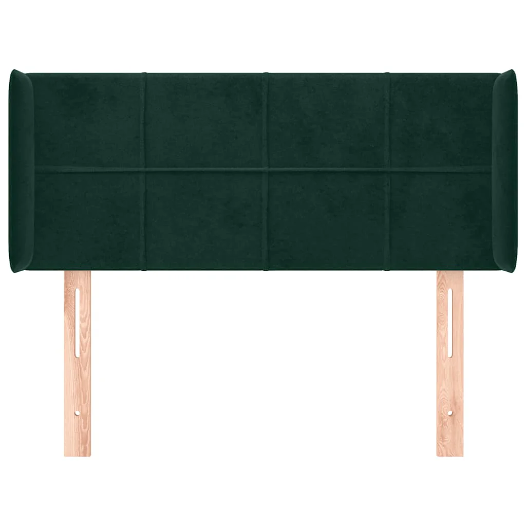 sengegavl med kanter 83x16x78/88 cm fløjl mørkegrøn - Image 3