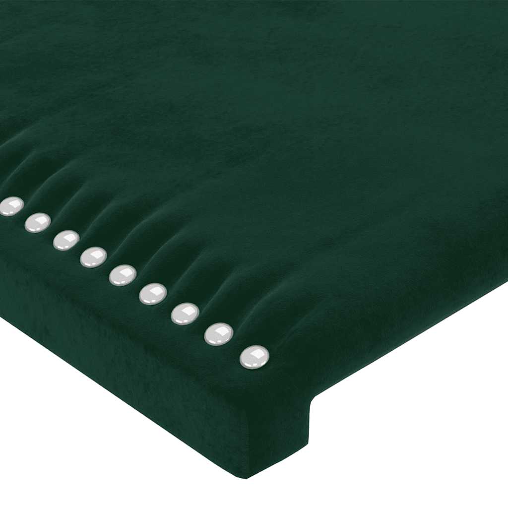 sengegavl med kanter 83x16x78/88 cm fløjl mørkegrøn - Image 5