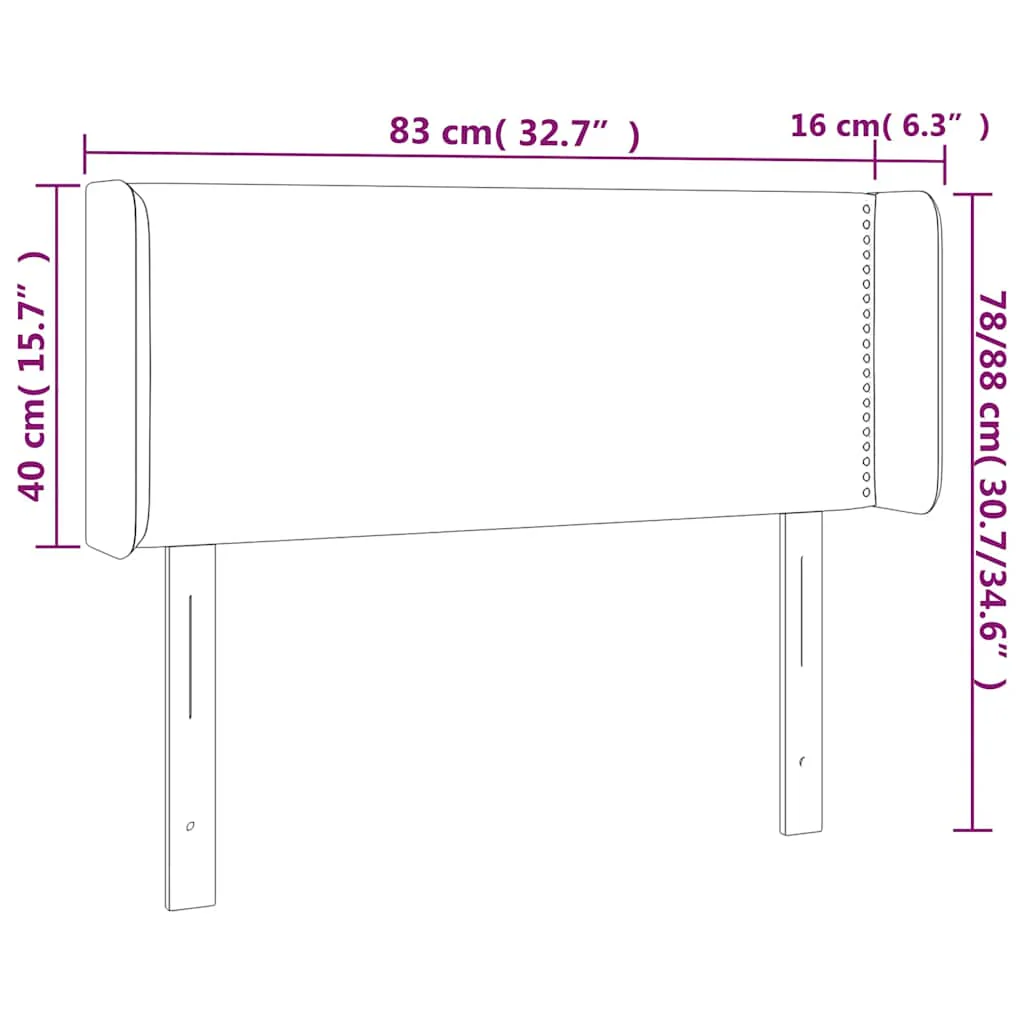 sengegavl med kanter 83x16x78/88 cm fløjl mørkegrøn - Image 7