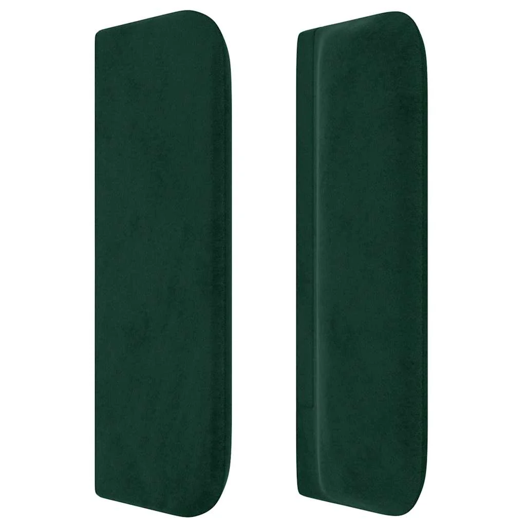sengegavl med kanter 83x16x78/88 cm fløjl mørkegrøn - Image 4
