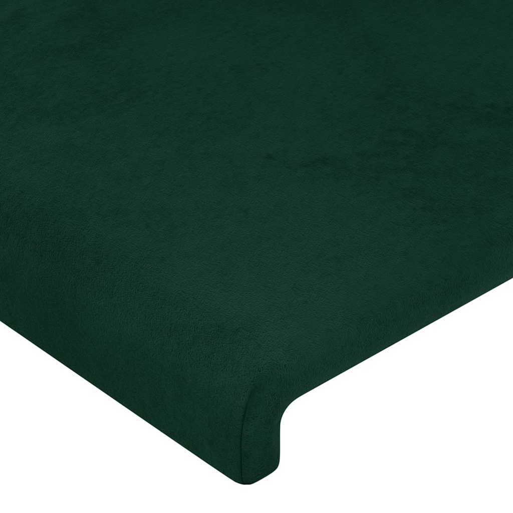 sengegavl med kanter 83x16x78/88 cm fløjl mørkegrøn - Image 5