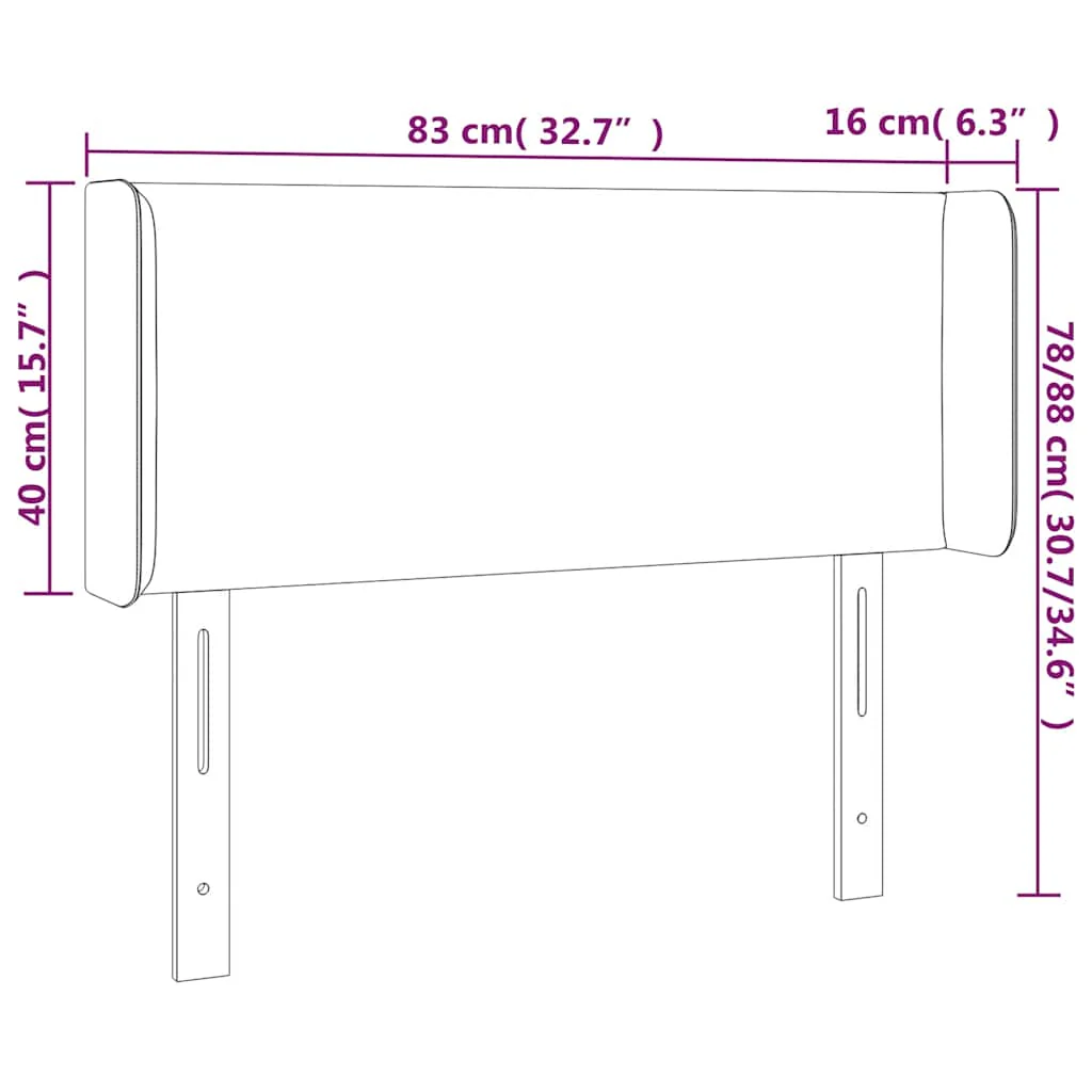sengegavl med kanter 83x16x78/88 cm fløjl mørkegrøn - Image 7