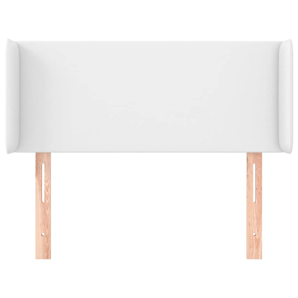 sengegavl med kanter 83x16x78/88 cm kunstlæder hvid - Image 3