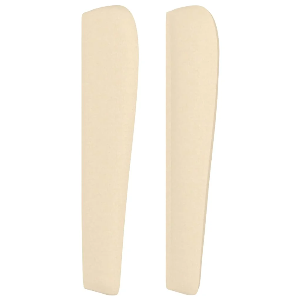 sengegavl med kanter 83x23x118/128 cm stof cremefarvet - Image 4