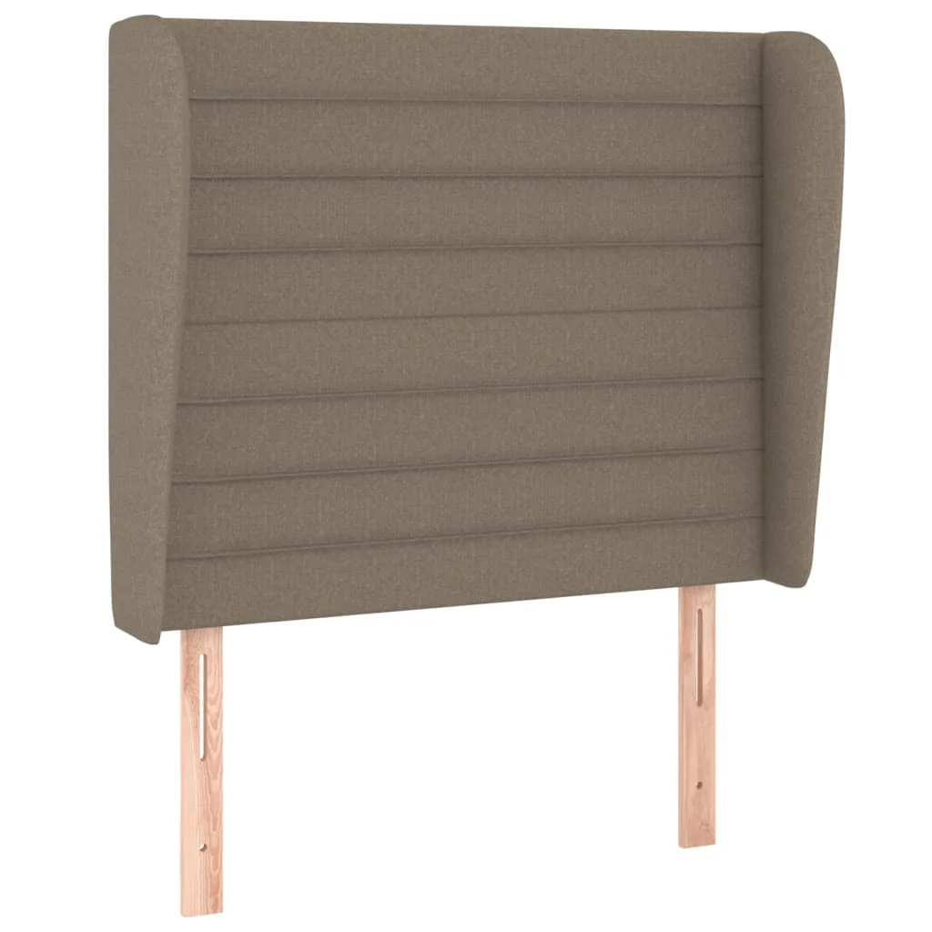 sengegavl med kanter 83x23x118/128 cm stof gråbrun - Image 2