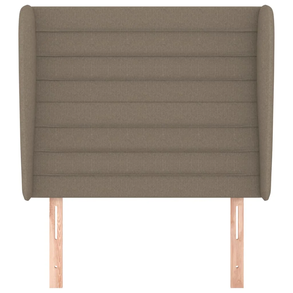 sengegavl med kanter 83x23x118/128 cm stof gråbrun - Image 3