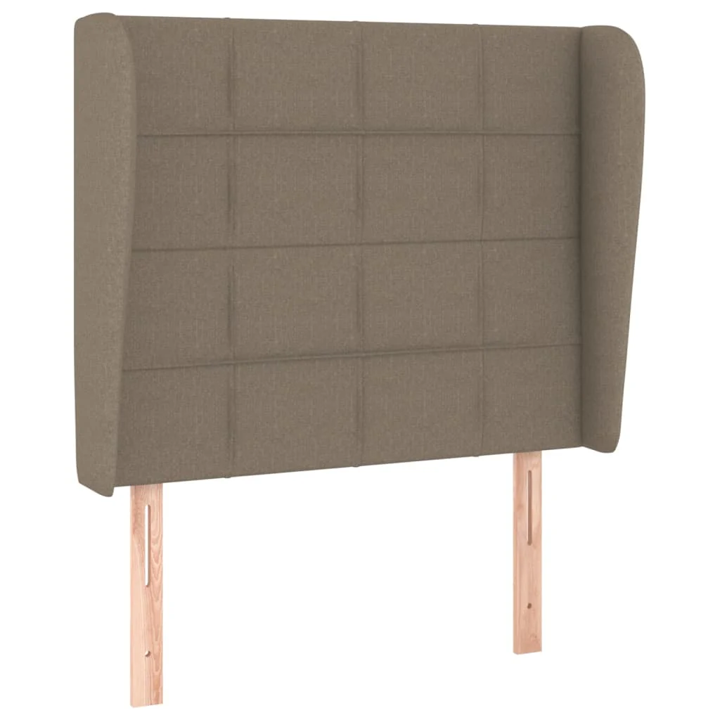 sengegavl med kanter 83x23x118/128 cm stof gråbrun - Image 2