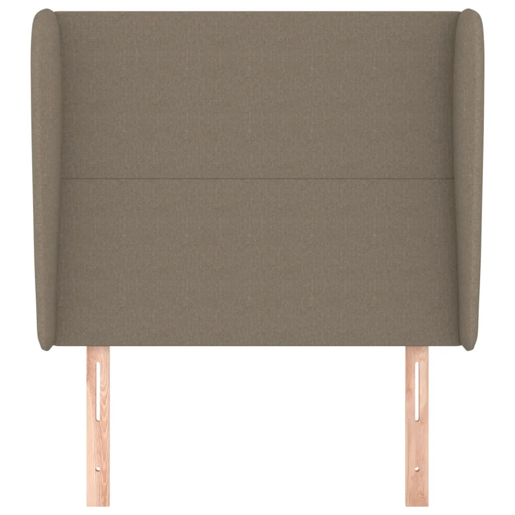 sengegavl med kanter 83x23x118/128 cm stof gråbrun - Image 3