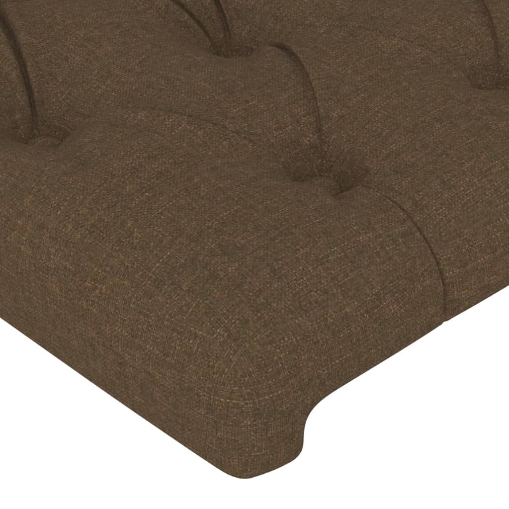 sengegavl med kanter 83x23x118/128 cm stof mørkebrun - Image 5