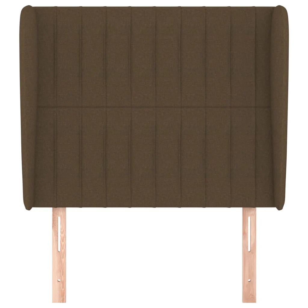 sengegavl med kanter 83x23x118/128 cm stof mørkebrun - Image 3