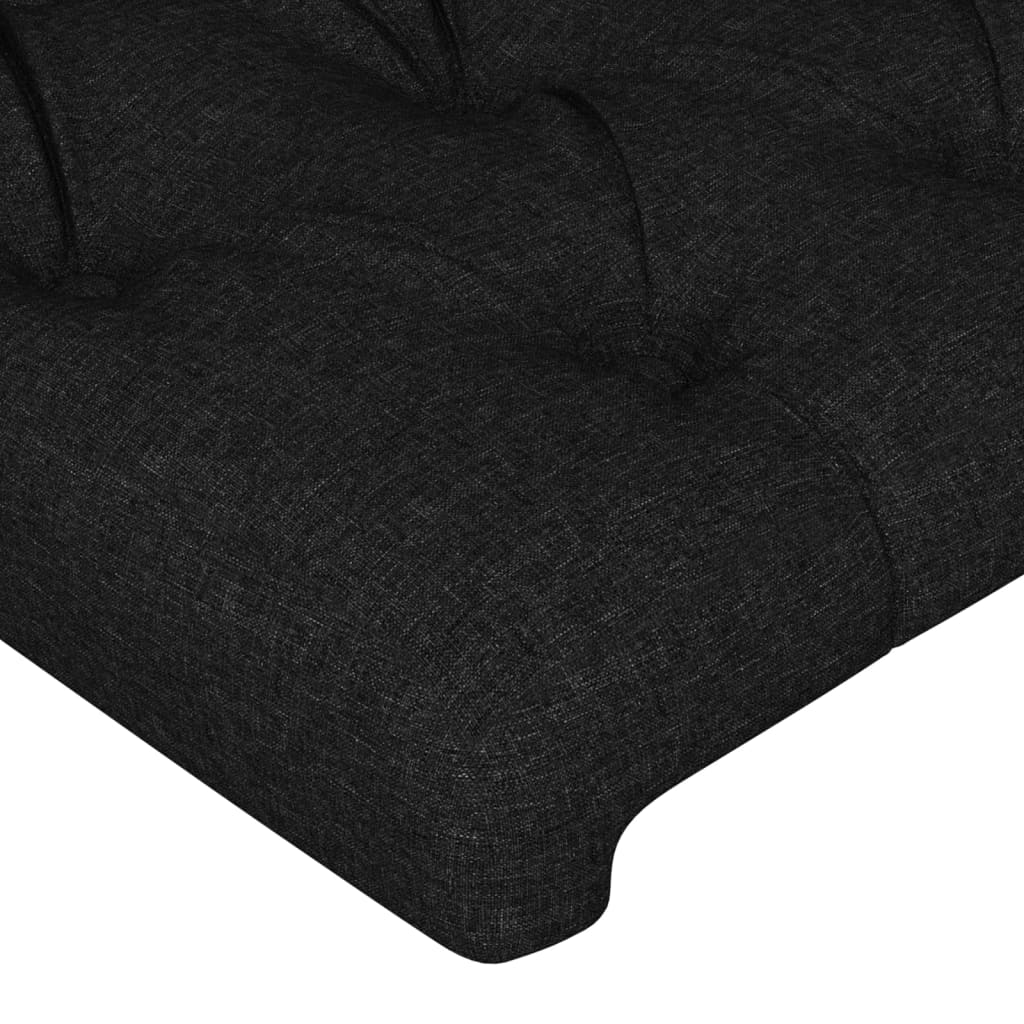 sengegavl med kanter 83x23x118/128 cm stof sort - Image 5