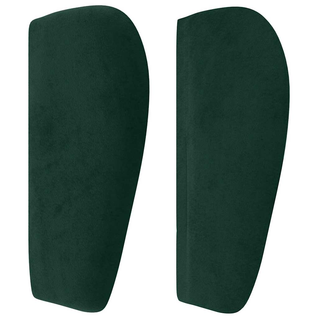 sengegavl med kanter 83x23x78/88 cm fløjl mørkegrøn - Image 4