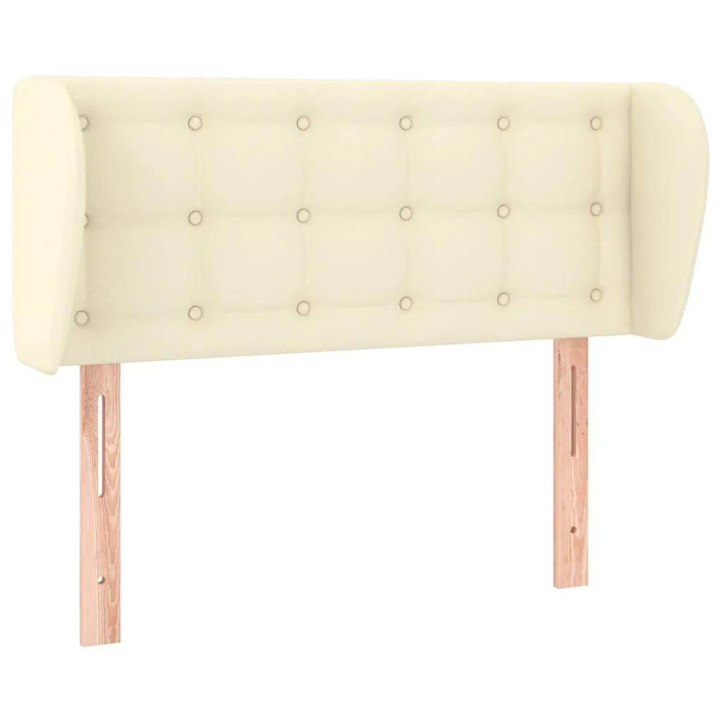 sengegavl med kanter 83x23x78/88 cm kunstlæder cremefarvet - Image 2