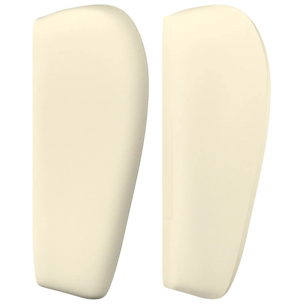 sengegavl med kanter 83x23x78/88 cm kunstlæder cremefarvet - Image 4