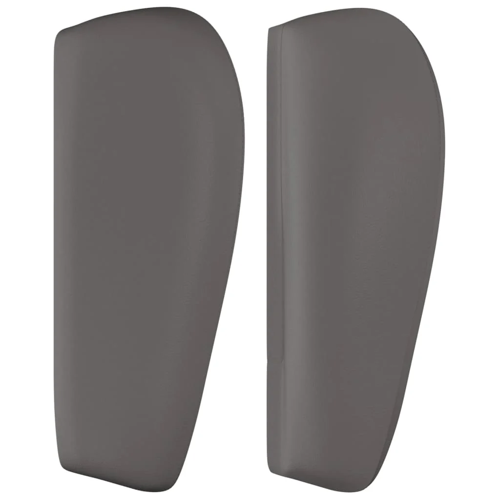 sengegavl med kanter 83x23x78/88 cm kunstlæder grå - Image 4