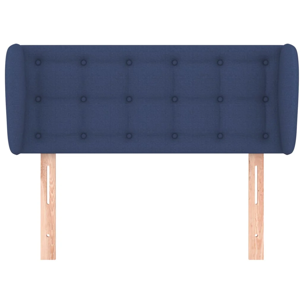 sengegavl med kanter 83x23x78/88 cm stof blå - Image 3