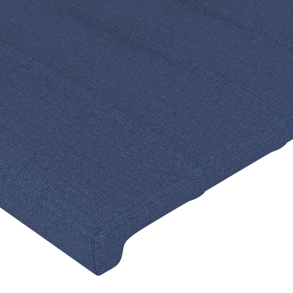 sengegavl med kanter 83x23x78/88 cm stof blå - Image 5