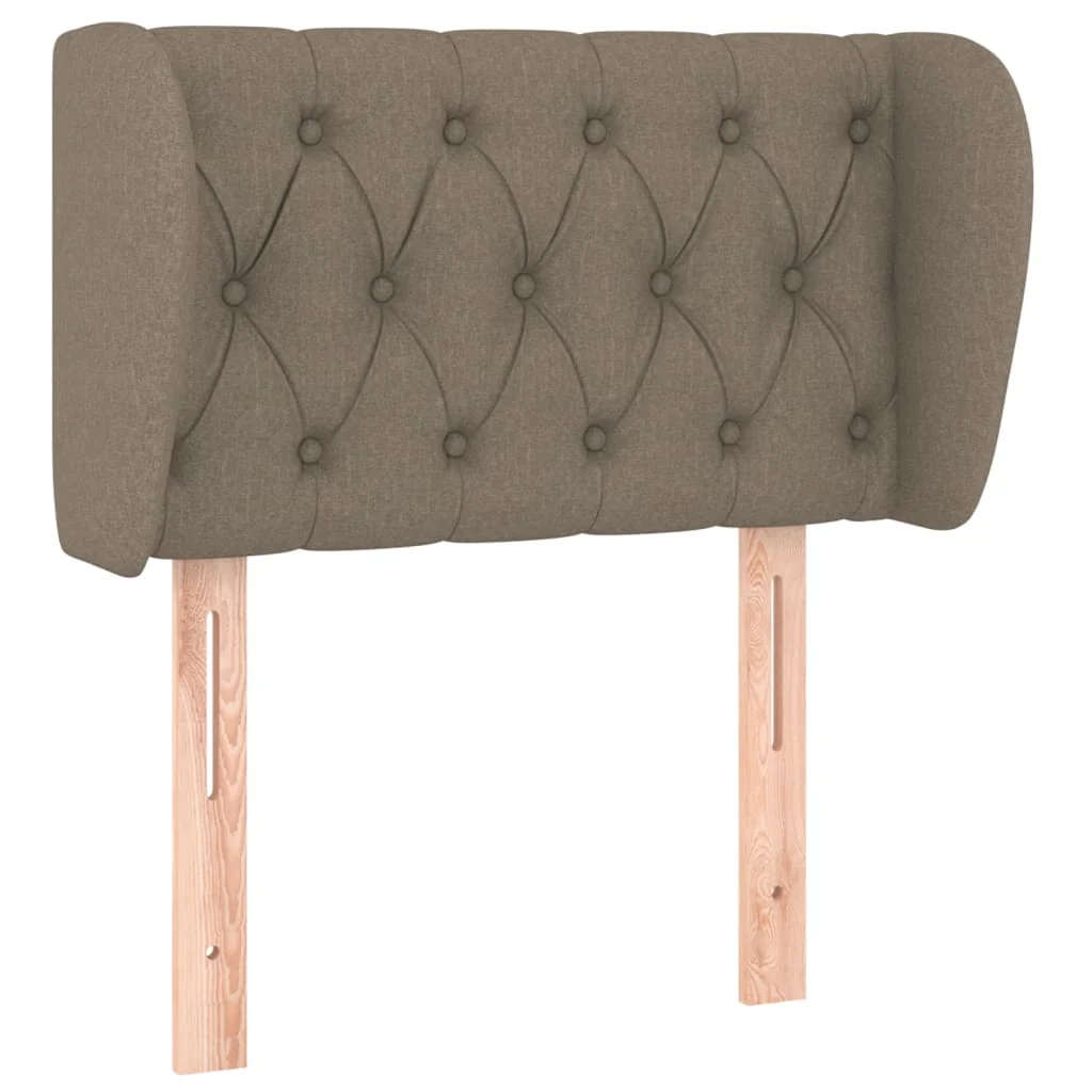 sengegavl med kanter 83x23x78/88 cm stof gråbrun - Image 2