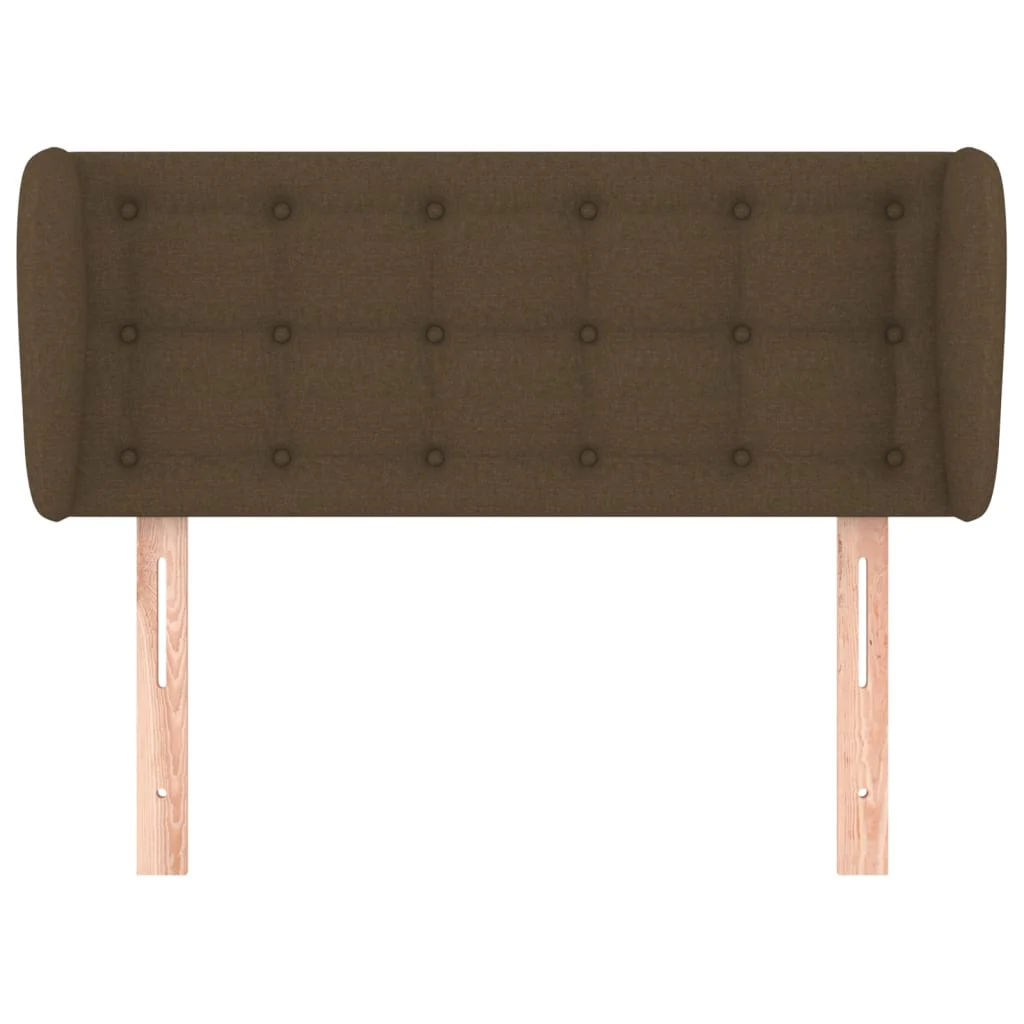 sengegavl med kanter 83x23x78/88 cm stof mørkebrun - Image 3