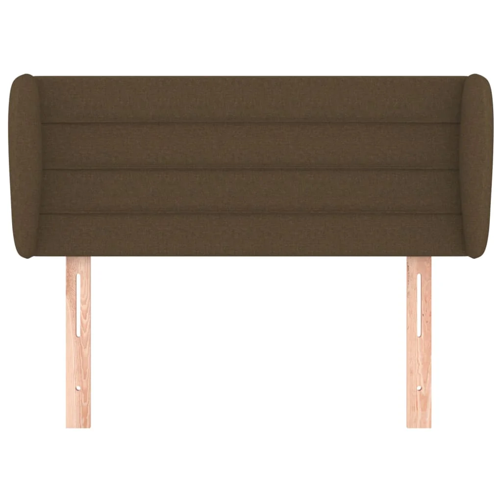 sengegavl med kanter 83x23x78/88 cm stof mørkebrun - Image 3