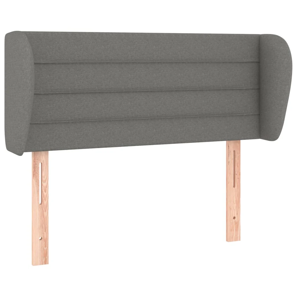 sengegavl med kanter 83x23x78/88 cm stof mørkegrå - Image 2